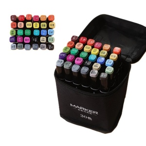 Set 30 Markere pe Baza de Ulei, Dublu Capat (1mm și 6 mm) în Gentuta, Multicolor #JJ5183