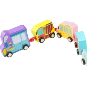 Trenuleț educativ din Lemn, Model Mijloace de Transport, 11 piese #JJ5275 - Img 5