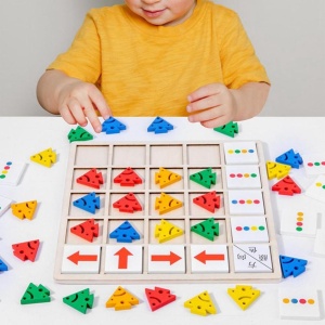 🌈Oferta zilei❗ Joc de Logica si Dezvoltare Cognitiva Montessori din Lemn #JJ5018