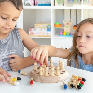 🌈Oferta Zilei❗️Joc de Memorie din Lemn Memory Chess pentru toata familia, 6 culori, #JJ5122 - Img 5