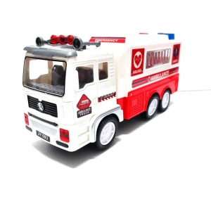 Ambulanta cu Lumini, Sunete si Functie de Rotire 26.8 cm #JJ5215 - Img 8