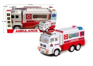 Ambulanta cu Lumini, Sunete si Functie de Rotire 26.8 cm #JJ5215 - Img 10