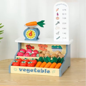 Aprozar cu Cantar si Legume din Lemn, Joc de Rol creativ, multicolor #JJ5143