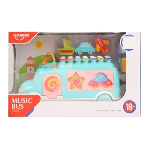 Autobuz Muzical cu Xilofon si Sortator Forme, Bleu #JJ5403 - Img 5