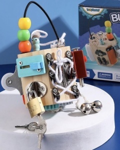 Busy Cub STEM din lemn cu activitati , tip Montessori #JJ5070 - Img 1