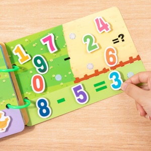 Carte interactiva Busy Book Montessori, piese cu scai reutilizabile, Model Invatare Cognitiva, 10 pagini #JJ5661 - Img 3