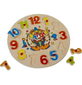 Incastru din lemn Ceas cu 12 numere pentru potrivit, 30 cm #JJ5411 - Img 2