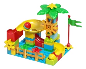 Joc de Constructie Circuit cu Bile, 58 piese, Multicolor #JJ5208 - Img 3