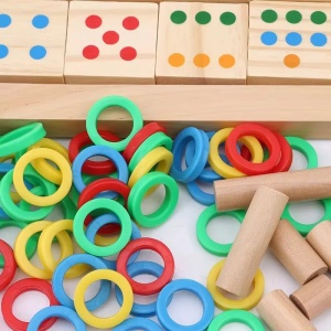 Joc logaritmic matematic Montessori multifuncțional din lemn #JJ5014 - Img 5