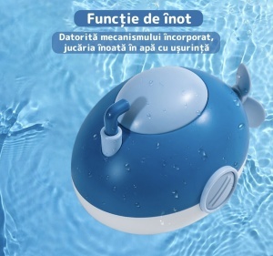 Jucărie de baie Submarin, cu cheița și funcție de înot , Albastru #JJ5102 - Img 10