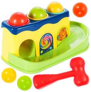 Jucarie Interactiva Bebe, Circuit cu Bile si Ciocan #JJ5506 - Img 4