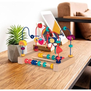 Labirint Montessori din Lemn pentru motricitate, cu Abac, Fructe si numaratoare, Multicolor #JJ5164 - Img 2