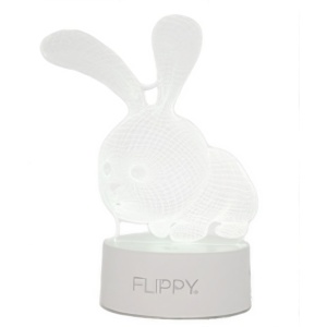 Lampa LED 3D, Model Iepuras, USB si baterii, Acril, cu Telecomanda, Lumina Multicolora, 20 cm #JJ5333 - Img 3