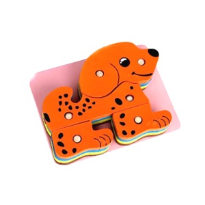 Puzzle 4 in 1 din Lemn, model Catel, 16 piese, multicolor #JJ5560