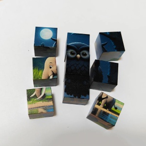 Puzzle Cuburi Magnetice, 6 in 1, Model Animale, 16 cuburi #JJ5581 - Img 9
