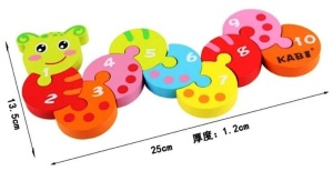 Puzzle din lemn Omida cu numere 1-10, tip Montessori #JJ5086 - Img 7