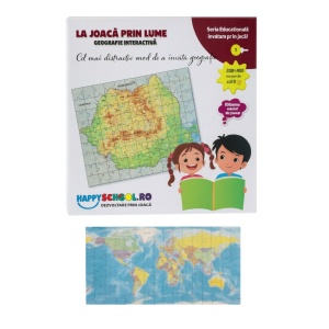 Puzzle Educativ Geografic 2 in 1 “La joaca prin Lume” cu Harta Romaniei și Harta Lumii #JJ5137 - Img 3