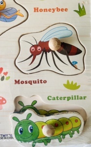 Puzzle Incastru Insecte din Lemn cu maner #JJ5201 - Img 2