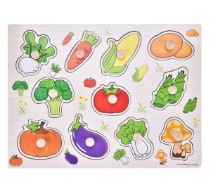 Puzzle incastru Legume din lemn cu maner #JJ5029 - Img 5