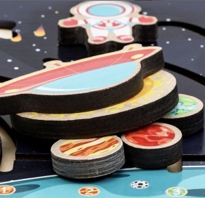 Puzzle Labirint 3D din Lemn, tip Montessori, Sistemul Solar #JJ5568 - Img 4