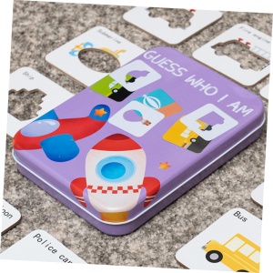 Puzzle Montessori de asociere în cutie metalică Guess Who I Am, Mijloace de transport, 24 piese #JJ5031 - Img 5