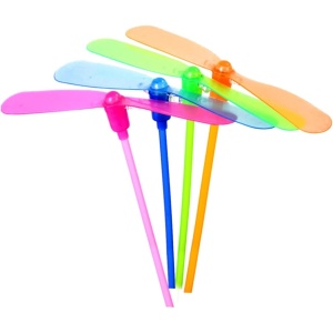 Set 4 Libelule Zburatoare cu Lumini si Lansarre manuala, din plastic #JJ5649