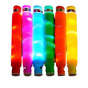 Set 6 Tuburi din plastic, Senzoriale, Antistres, cu Lumina LED #JJ5158