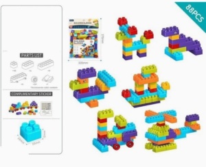 Set Cuburi de Constructie, 88 piese, multicolor #JJ5389