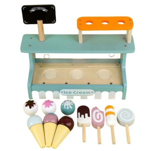 Stand de Inghetata cu elemnete Magnetice si Accesorii, din Lemn, Joc de Rol, KABI, nunate Pastel #JJ5671 - Img 5