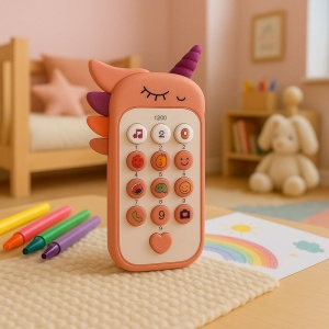 Telefon Interactiv pentru Bebelusi cu Functii Educative si Muzicale, Model Unicorn, Roz #JJ5536 - Img 2