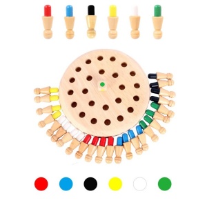 🌈Oferta Zilei❗️Joc de Memorie din Lemn Memory Chess pentru toata familia, 6 culori, #JJ5122 - Img 8