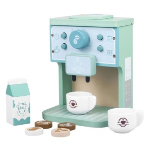 Aparat de Cafea Interactiv cu capsule si 7 Accesorii, din Lemn pentru Joc de Rol, KABI, nunate Pastel #JJ5666 - Img 5