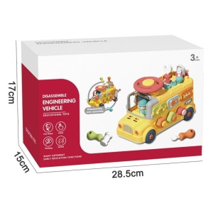 Autobuz Educativ Multifunctional, 43 Accesorii, Activitati, Asamblare si dezasamblare #JJ5468 - Img 3
