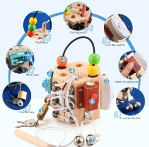 Busy Cub STEM din lemn cu activitati , tip Montessori #JJ5070 - Img 2