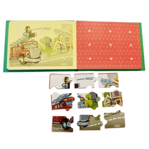 Carte interactiva Quiet Book Montessori, piese cu scai reutilizabile, Vehicule si Masini, 10 pagini, #JJ5663 - Img 8