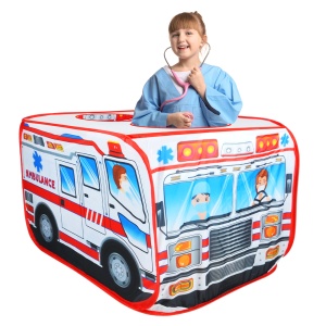 Cort de Joaca pentru copii Ambulanta, plabil, cu gentuta de depozitare #JJ5224 - Img 2