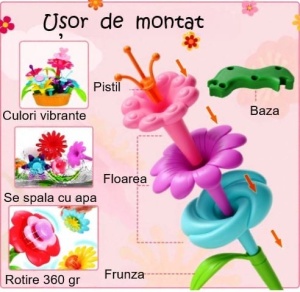 Joc Creativ de asambalare Gradina cu Flori, 72 piese, Multicolor #JJ5551 - Img 7