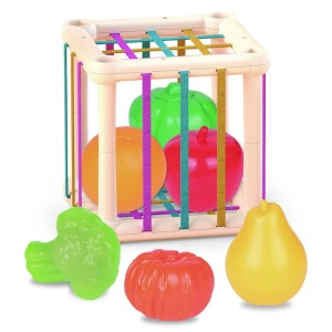 Joc de Sortare cu Benzi Elastice si Fructe din Plastic, Multicolor #JJ5430 - Img 3