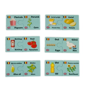 Joc Educativ Bilingv în Română și Engleză “Primii pasi” cu Părțile corpului, Ceasul, Forme și Culori #JJ5126 - Img 2