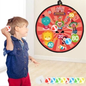Joc Interactiv Darts din textil, Placa pliabilă, 8 mingi cu scai simple, 2 mingi cu lumini, Model Circ #JJ5160 - Img 2