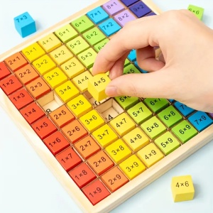 Joc Montessori din lemn Tablă înmulțirii până la 9x9, Multicolor #JJ5112 - Img 10