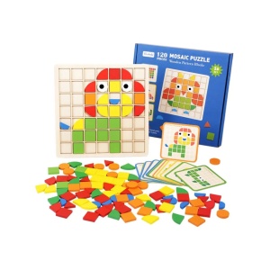 Joc Mozaic Puzzle din Lemn, 120 piese, tip Montessori #JJ5594 - Img 5