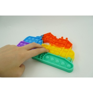 Jucarie Senzoriala Pop It din silicon, Model Excavator, Antistres, Multicolor#JJ5677 - Img 4