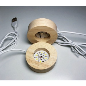 Lampa de Veghe Glob de Cristal - Model Inima 3D, baza de lemn, lumina calda, alimentare USB #JJ5319 - Img 4