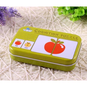 Puzzle Cognitiv Asociere in Cutie Metalica , Fructe si Legume, 32 piese #JJ5312 - Img 5