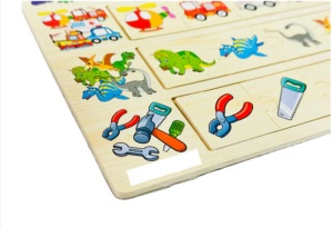 Puzzle Cognitiv de Asociere din Lemn, 4 seturi, 20 piese #JJ5314 - Img 3