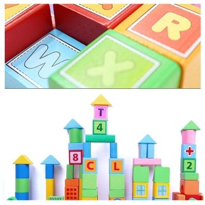 Set 100 Cuburi de Construit din Lemn, Model Smart Town, multicolor #JJ5291 - Img 10