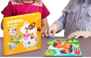 Set 6 Puzzle din carton Animale Domestice, Piese Mari, 6 in 1 #JJ5452 - Img 3