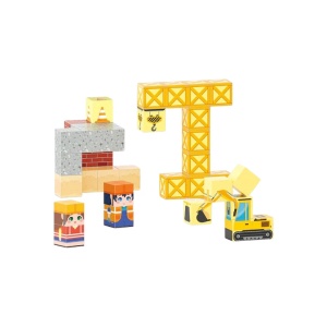 Set Cuburi Magnetice, Constructie 3D, 38 piese, in curie Metalica, Model Santier #JJ5593 - Img 4