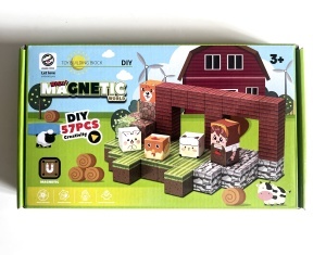 Set Cuburi Magnetice, Constructie 3D, 57 piese, Model Ferma #JJ5582 - Img 4